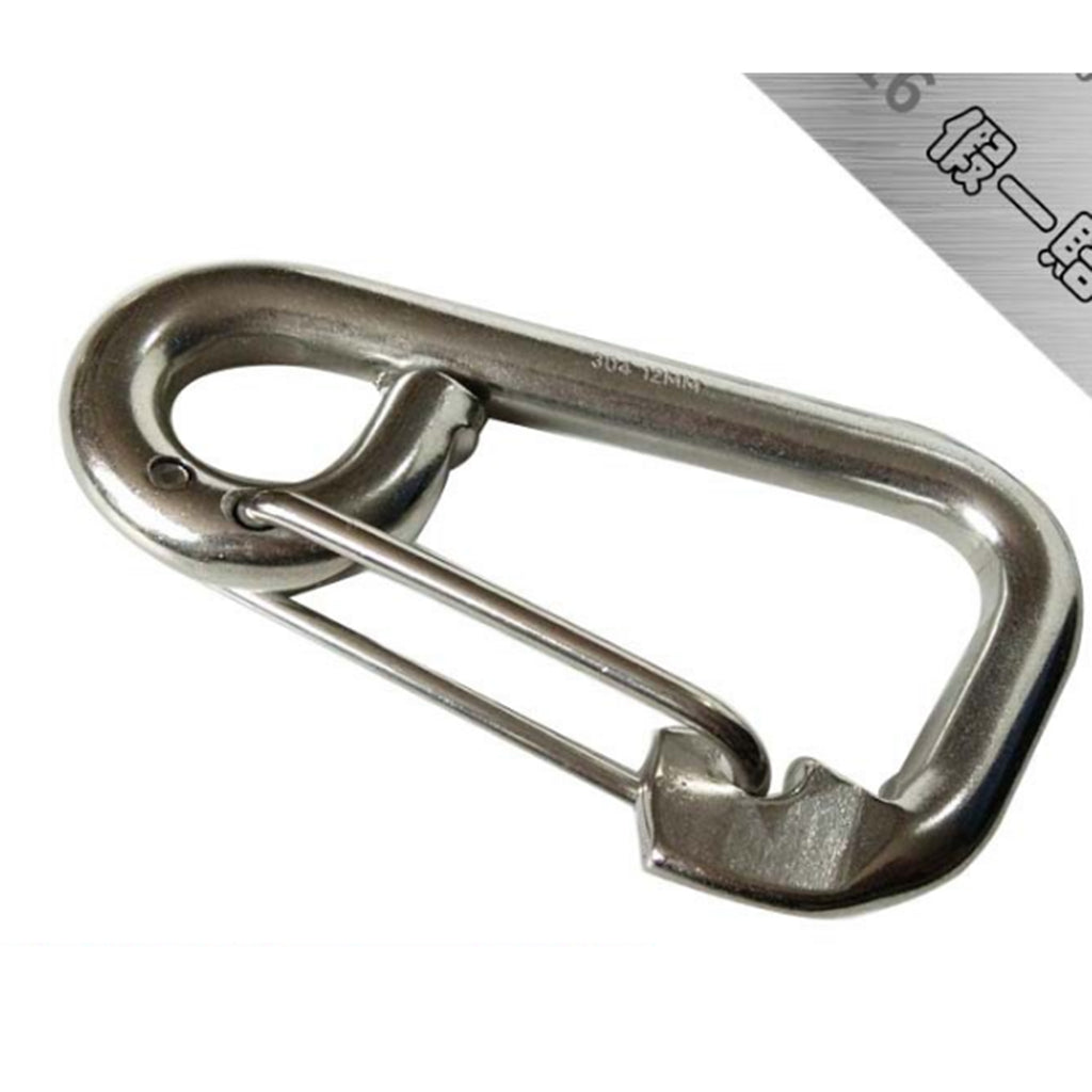 Marine Stainless Steel Spring Snap Hook 4 Sizes from 6mm to 12mm 12 x 120mm