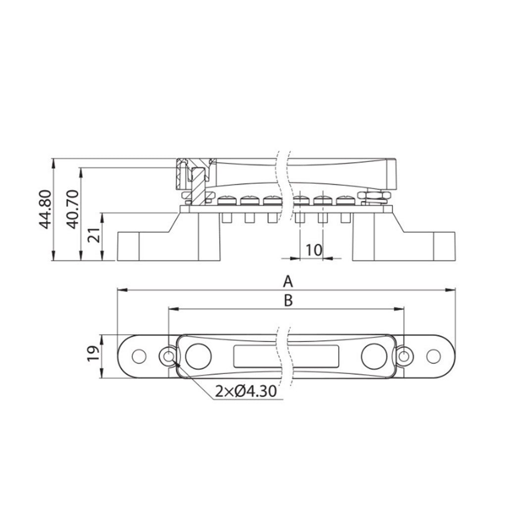 Boat 2 Stud Bus Bar Electrical 6 Way Terminal Junction Block 12-48V 100A