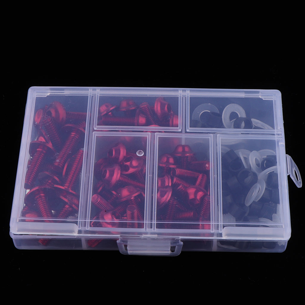 158Pcs Motorcycle Complete Fairing Bolt Kit Fastener Clips Screws Red