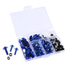 158Pcs Motorcycle Complete Fairing Bolt Kit Fastener Clips Screws Blue