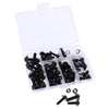 158Pcs Motorcycle Complete Fairing Bolt Kit Fastener Clips Screws Black