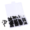 158Pcs Motorcycle Complete Fairing Bolt Kit Fastener Clips Screws Black