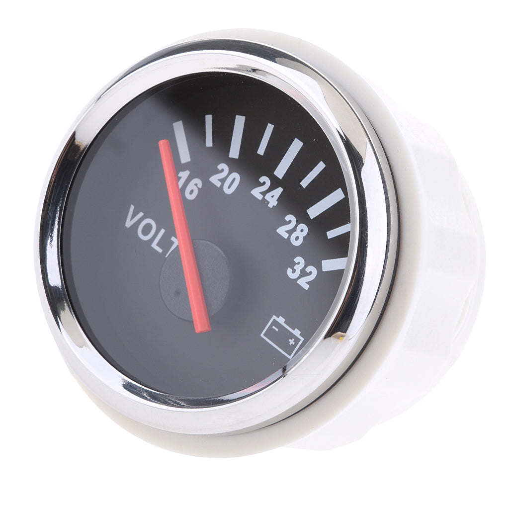 52mm 2" Waterproof Electric Marine Boat Voltmeter Gauge Meter 16-32V Type 2