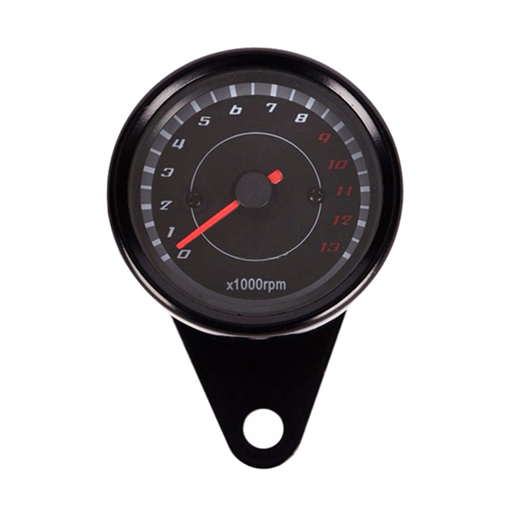 Universal Motorcycle Tachometer RPM Gauge with LED Backlight Light Black