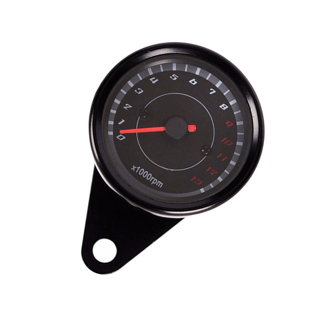 Universal Motorcycle Tachometer RPM Gauge with LED Backlight Light Black