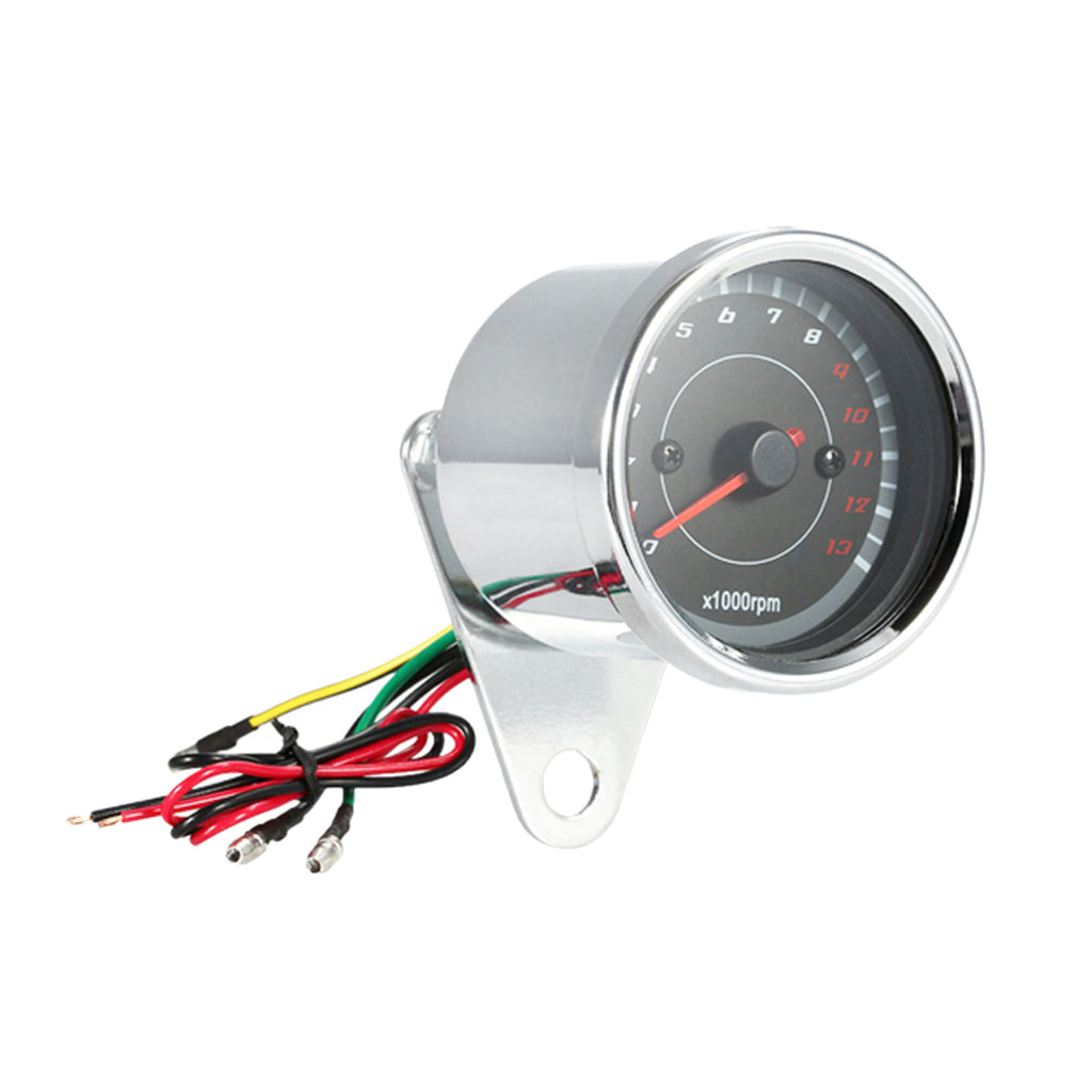 Universal Motorcycle Tachometer RPM Gauge with LED Backlight Light Chrome