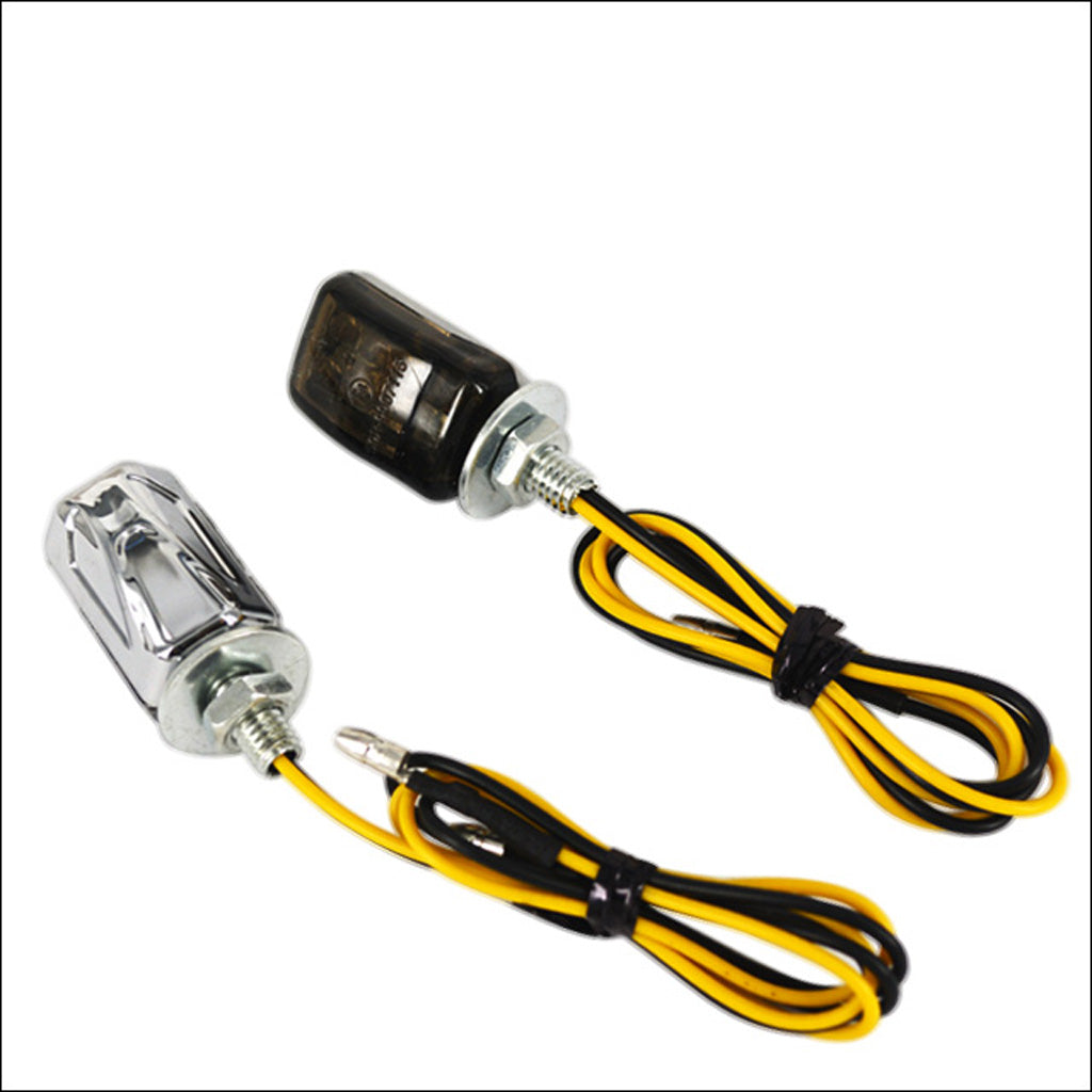 Pair 12V Motorcycle Mini LED Turn Signal Lamps for Harley Road King Dark