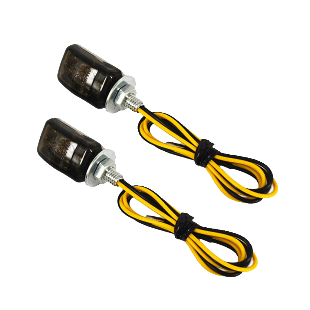 Pair 12V Motorcycle Mini LED Turn Signal Lamps for Harley Road King Dark