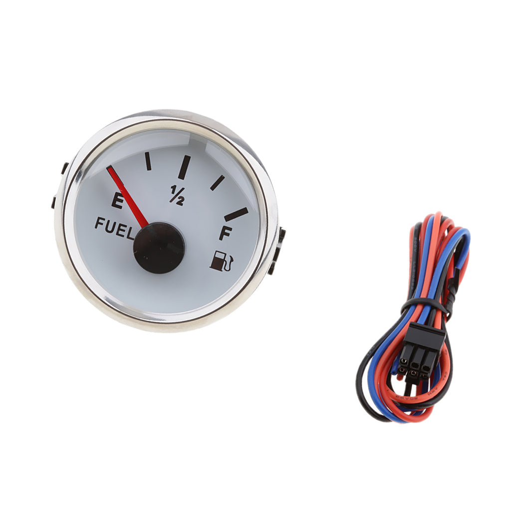 52mm Waterproof Protection Oil Pressure Gauge for Boat / Yacht White Chrome