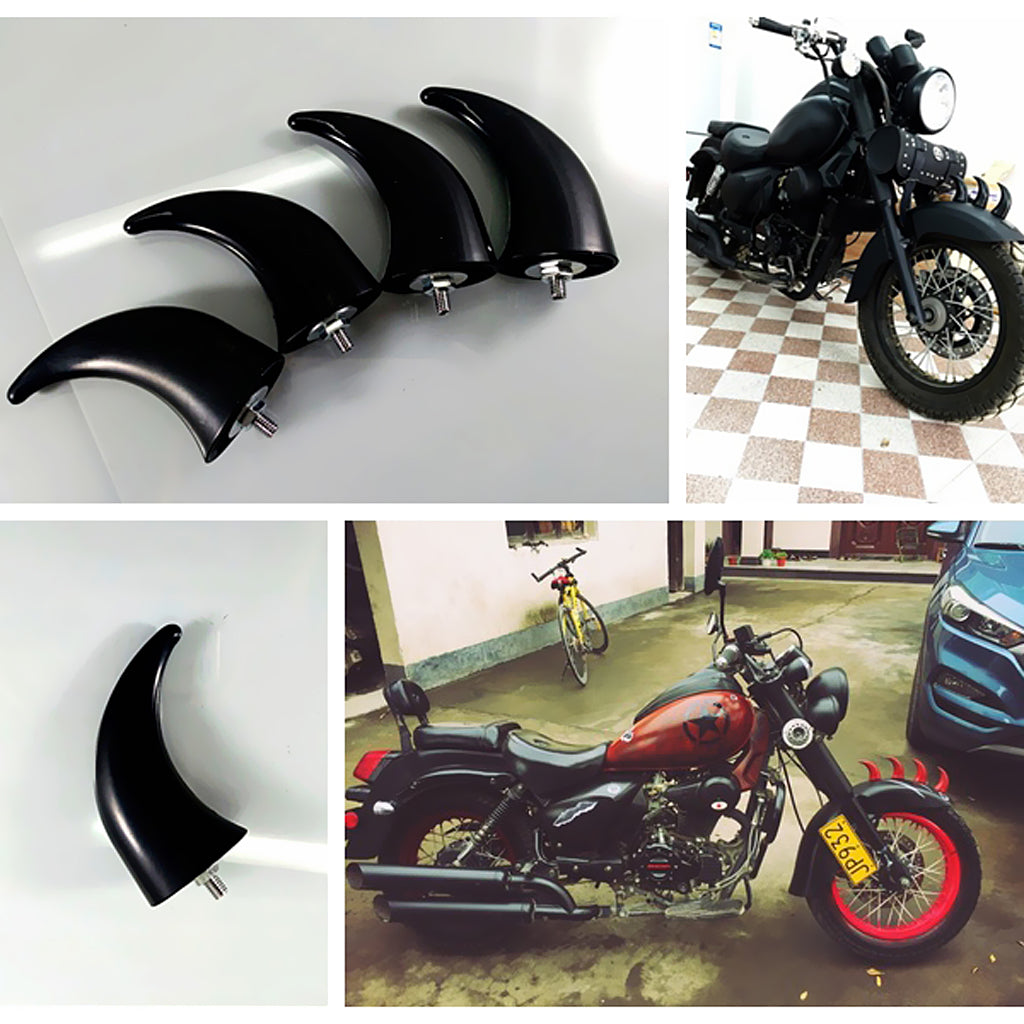 Motorcycle Fender Front Horns Decoration for Chopper Bobber Touring Black