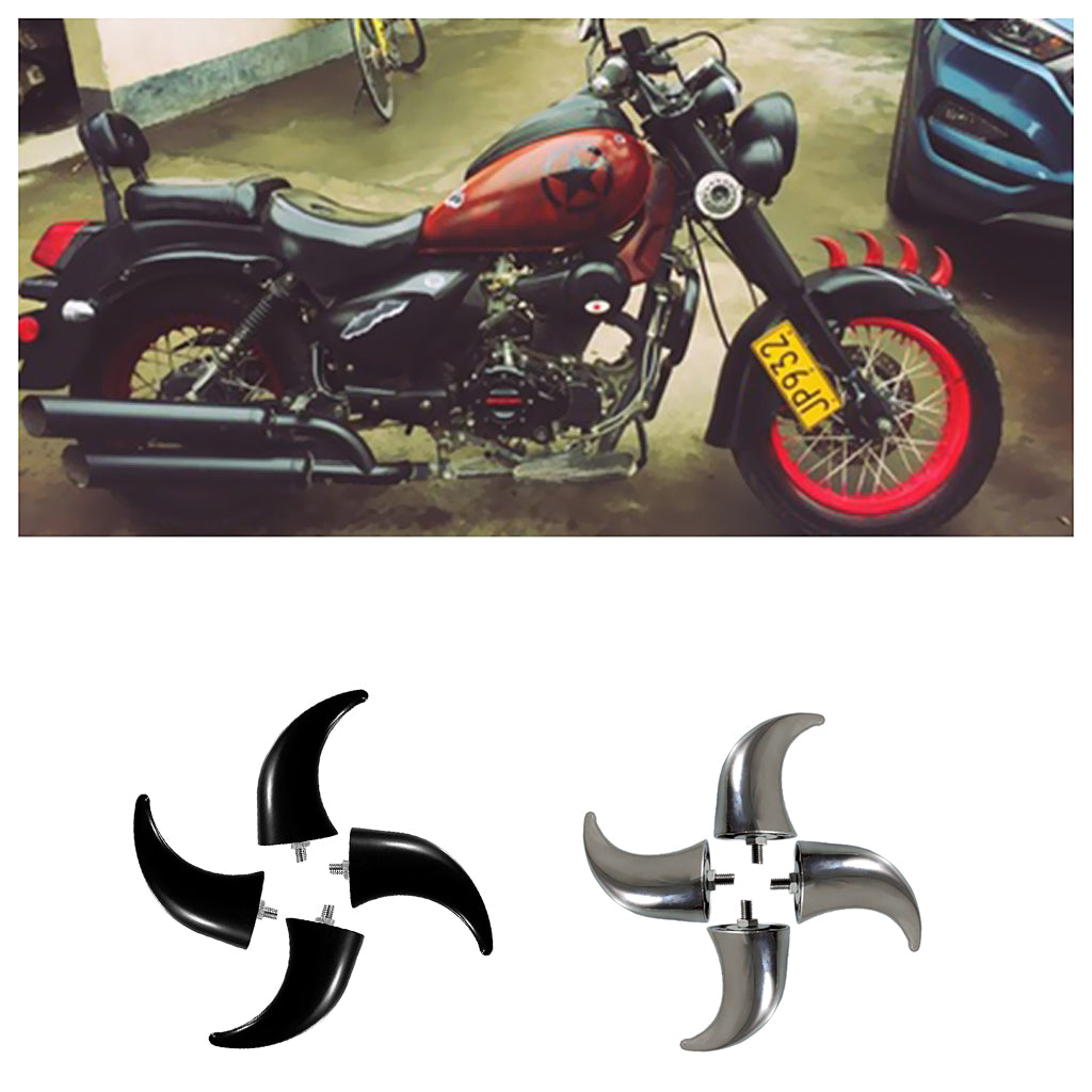 Motorcycle Fender Front Horns Decoration for Chopper Bobber Touring Black