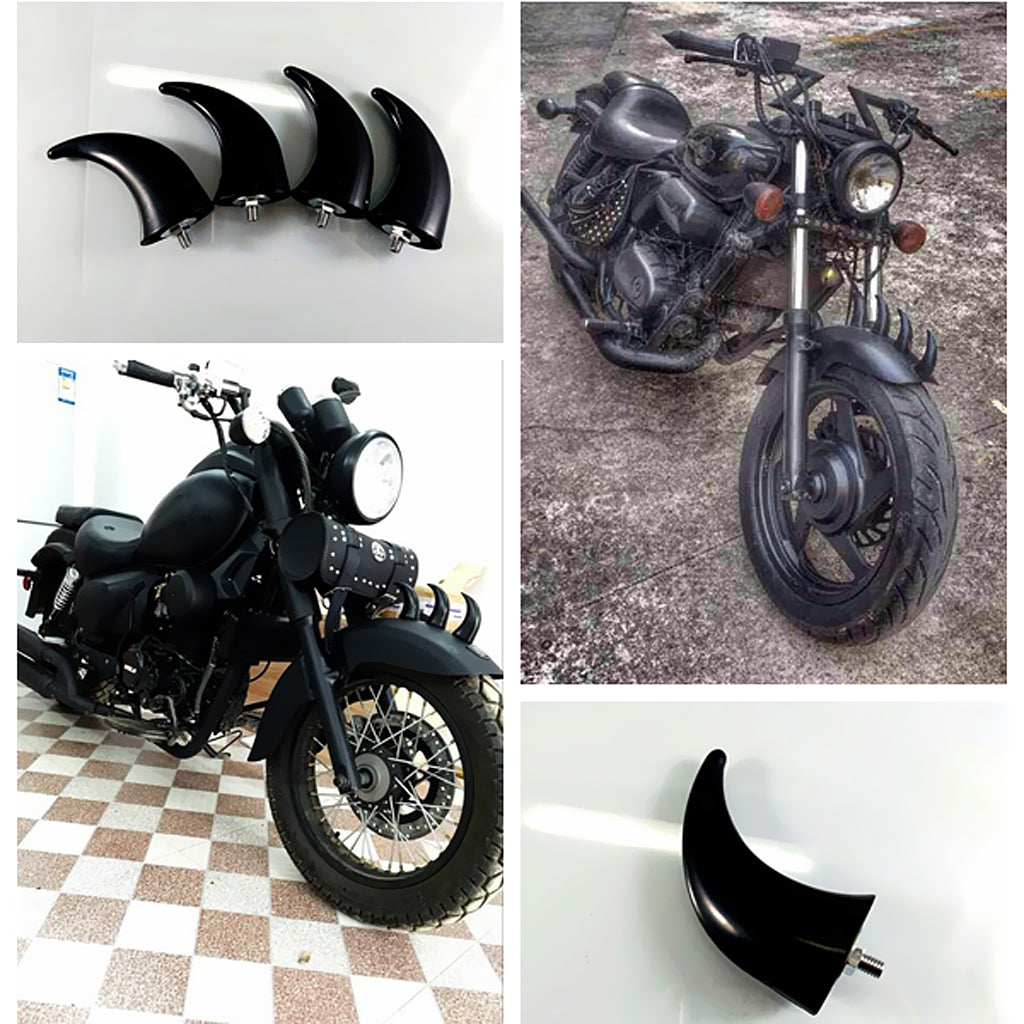 Motorcycle Fender Front Horns Decoration for Chopper Bobber Touring Black