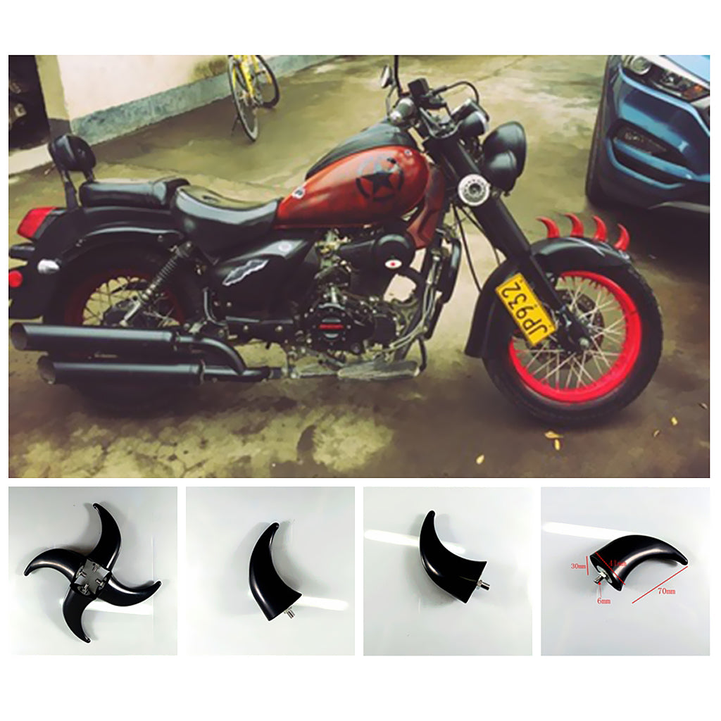 Motorcycle Fender Front Horns Decoration for Chopper Bobber Touring Black