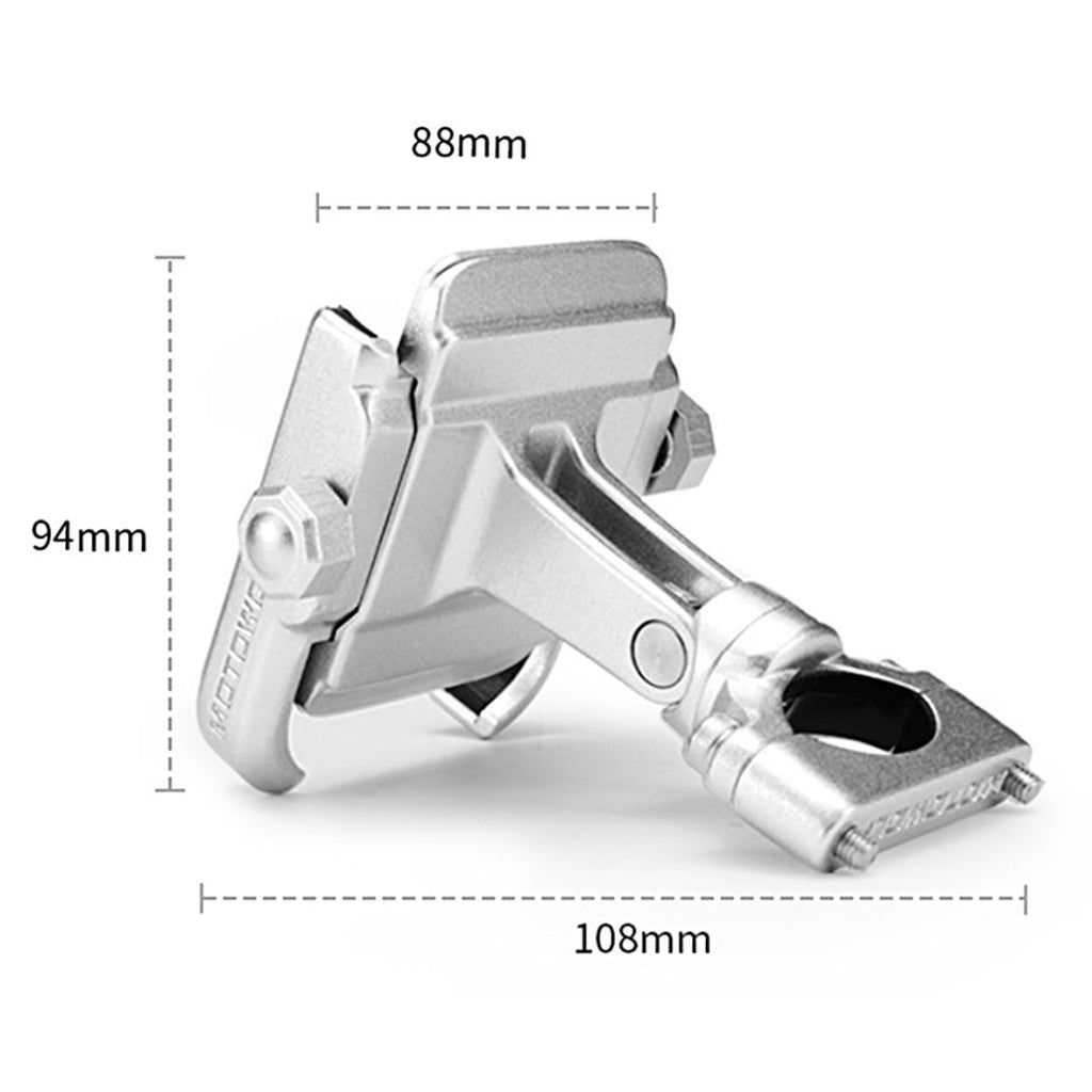 360 Degree Motorcycle Handlebar Mount Holder For 4-6" Cell Phone GPS Silver