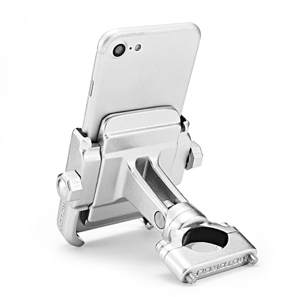 360 Degree Motorcycle Handlebar Mount Holder For 4-6" Cell Phone GPS Silver