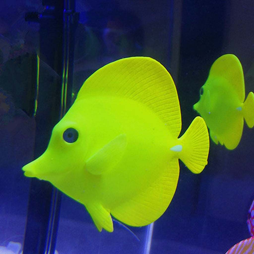 Luminous Simulation Fish Aquarium Glow Decoration Artificial Fishes Yellow