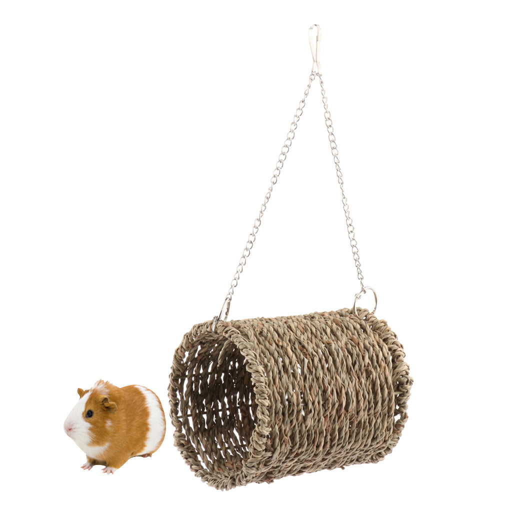 Small Animals Handmade Natural Straw Hammock with Warm Mat