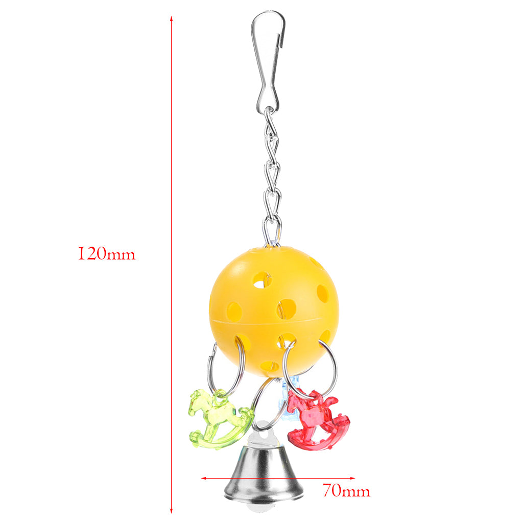 3 Pcs Colorful Chain Bell Toy Chewing Toy for Parrots Bird Cage Hanging Toy