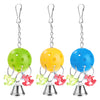 3 Pcs Colorful Chain Bell Toy Chewing Toy for Parrots Bird Cage Hanging Toy