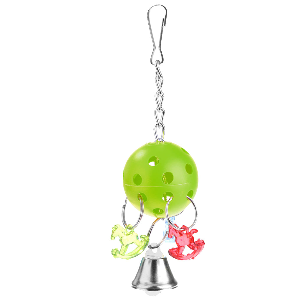 3 Pcs Colorful Chain Bell Toy Chewing Toy for Parrots Bird Cage Hanging Toy