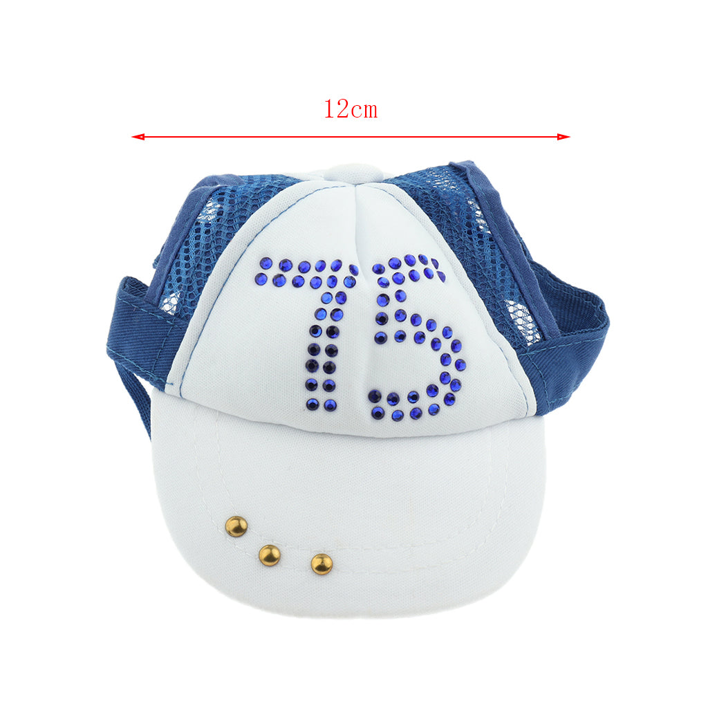 1 Pc Pet Baseball Cap Summer Outdoor Sunbonnet Visor Cap for Cat Dog Blue L