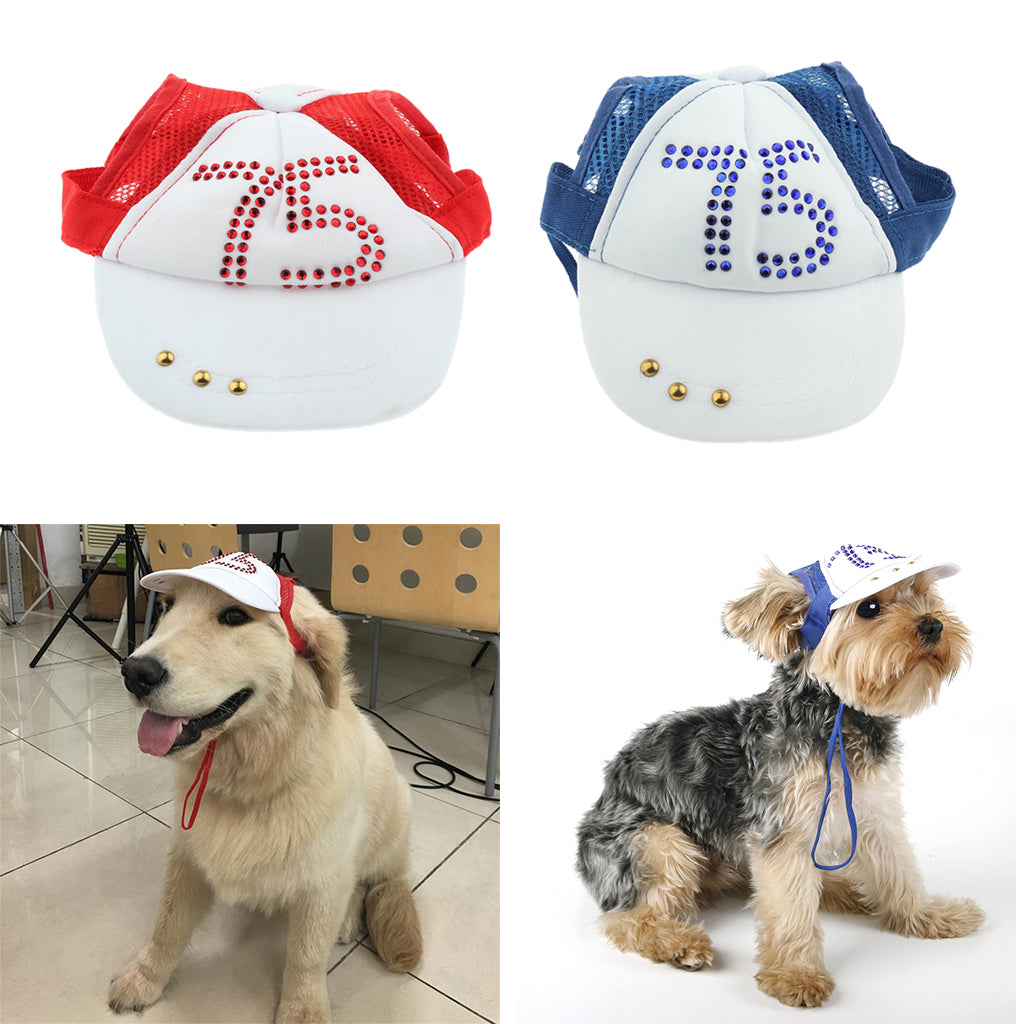 1 Pc Pet Baseball Cap Summer Outdoor Sunbonnet Visor Cap for Cat Dog Red L