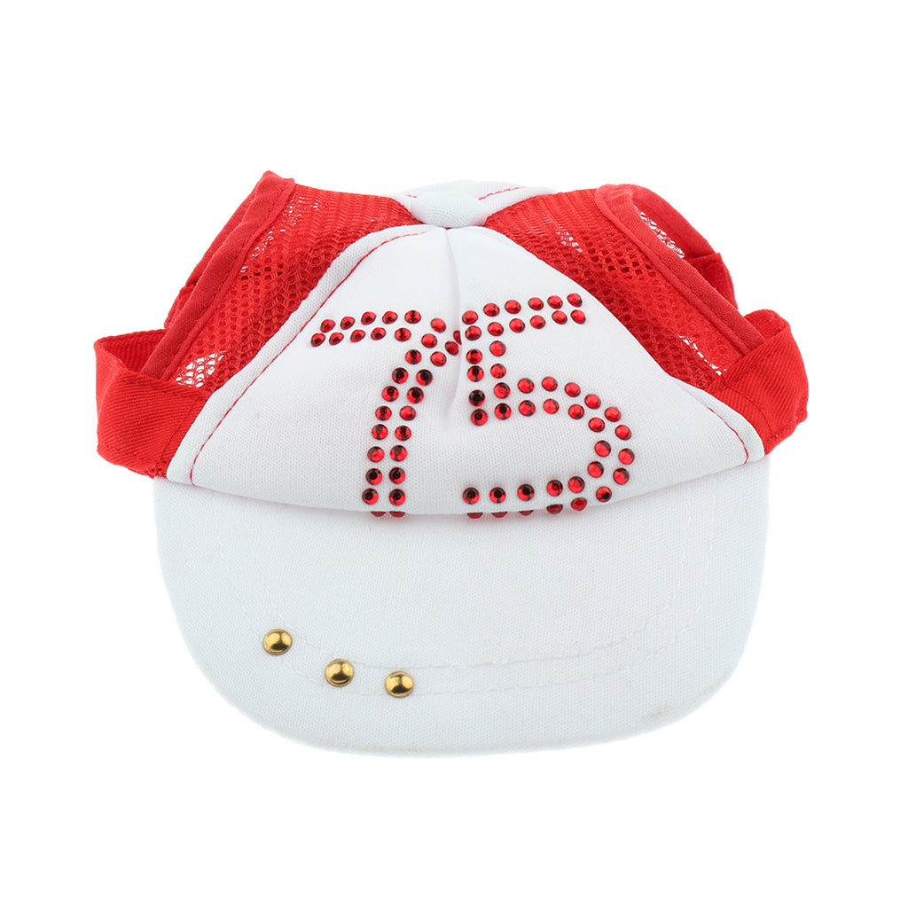 1 Pc Pet Baseball Cap Summer Outdoor Sunbonnet Visor Cap for Cat Dog Red L