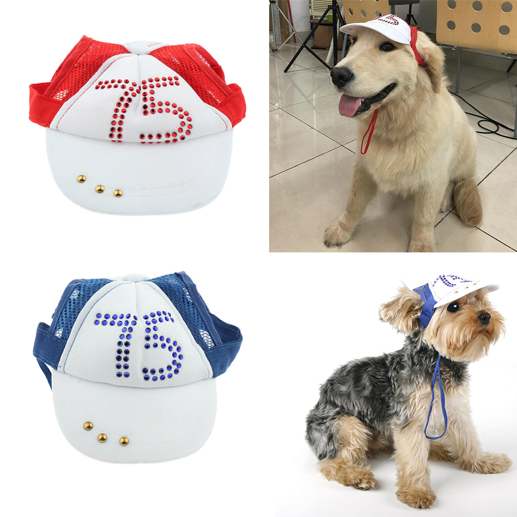 1 Pc Pet Baseball Cap Summer Outdoor Sunbonnet Visor Cap for Cat Dog Red L