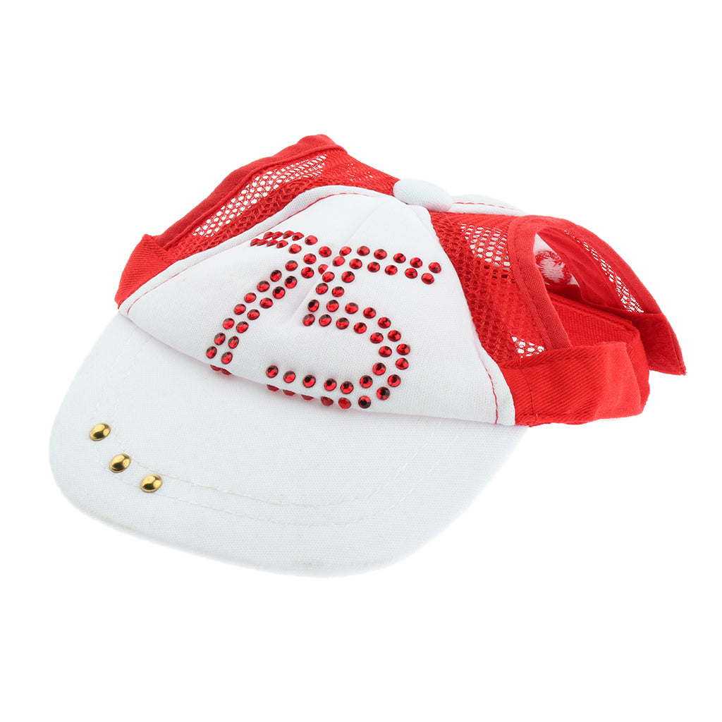 1 Pc Pet Baseball Cap Summer Outdoor Sunbonnet Visor Cap for Cat Dog Red L