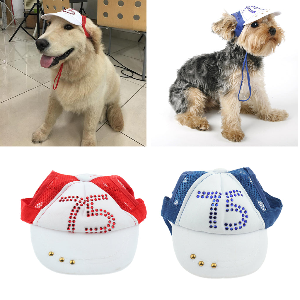 1 Pc Pet Baseball Cap Summer Outdoor Sunbonnet Visor Cap for Cat Dog Red L