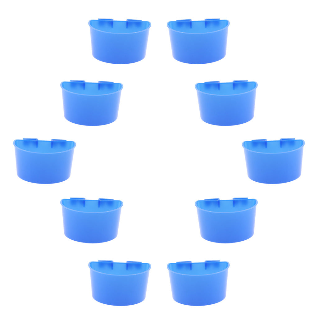 10 Pcs Pigeons Sand Cups Bird Food Water Container Plastic Bowl for Cage L