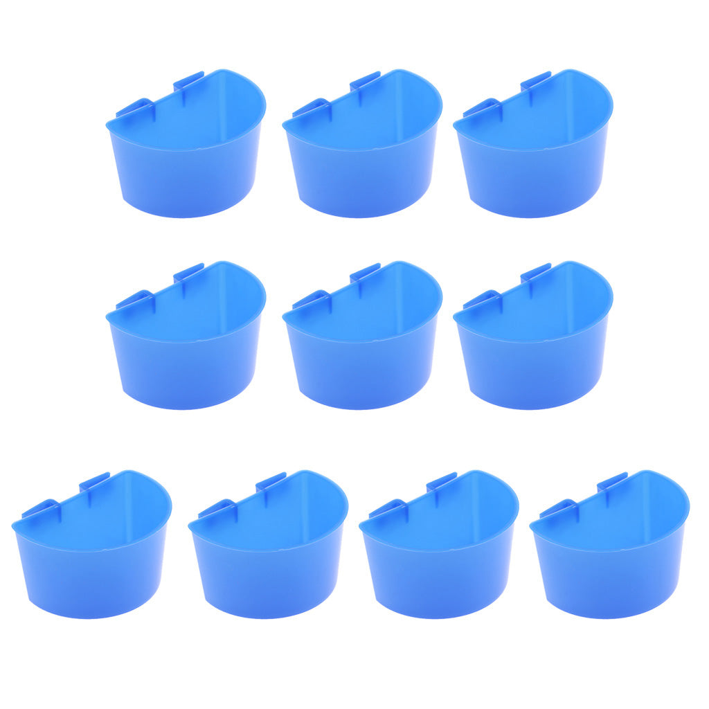 10 Pcs Pigeons Sand Cups Bird Food Water Container Plastic Bowl for Cage L