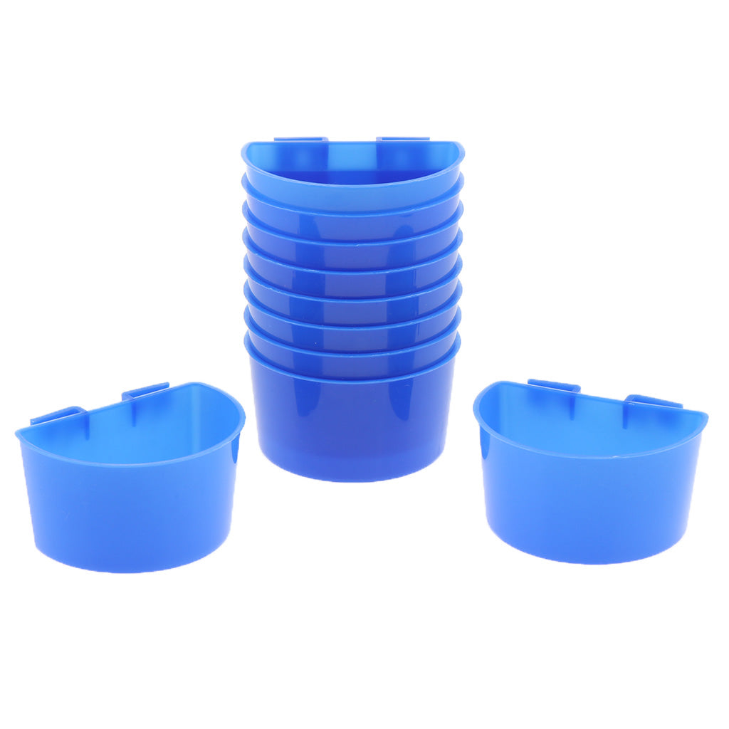 10 Pcs Pigeons Sand Cups Bird Food Water Container Plastic Bowl for Cage L