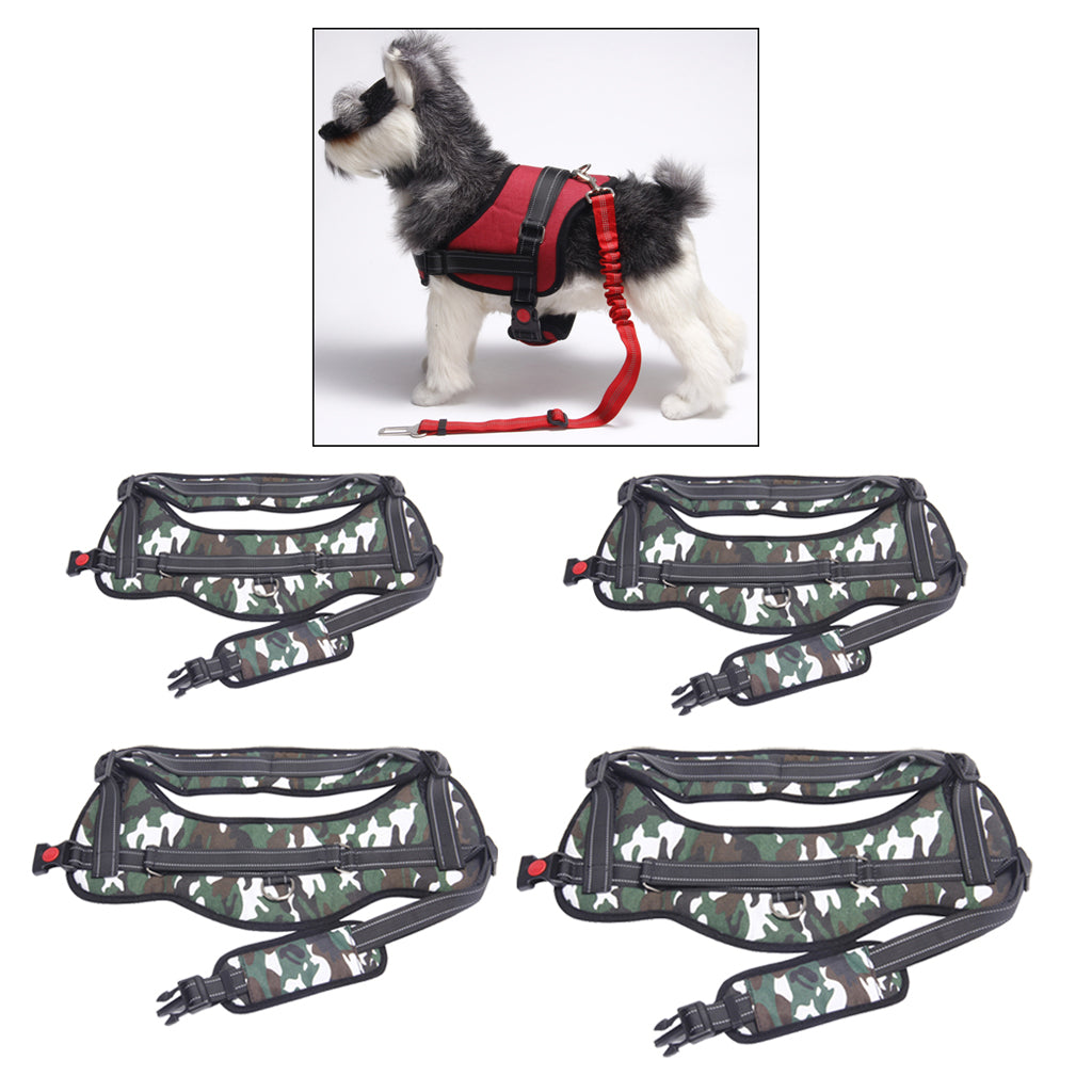 Explosion-proof Dog Puppy Harness Soft Adjustable Reflective Vest  White Camouflage  XL