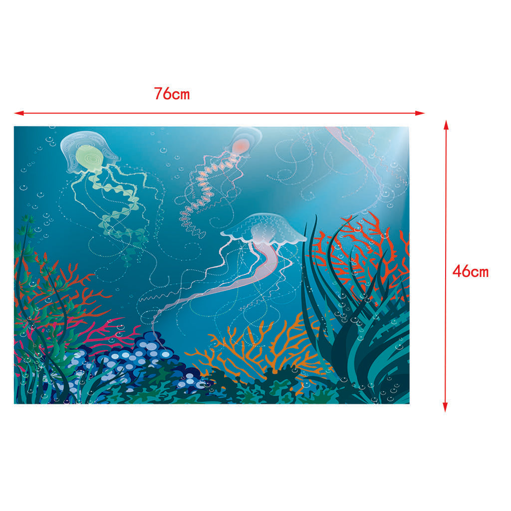 3D Aquarium Landscape Decorative Poster Fish Tank Wall Background 76x46cm