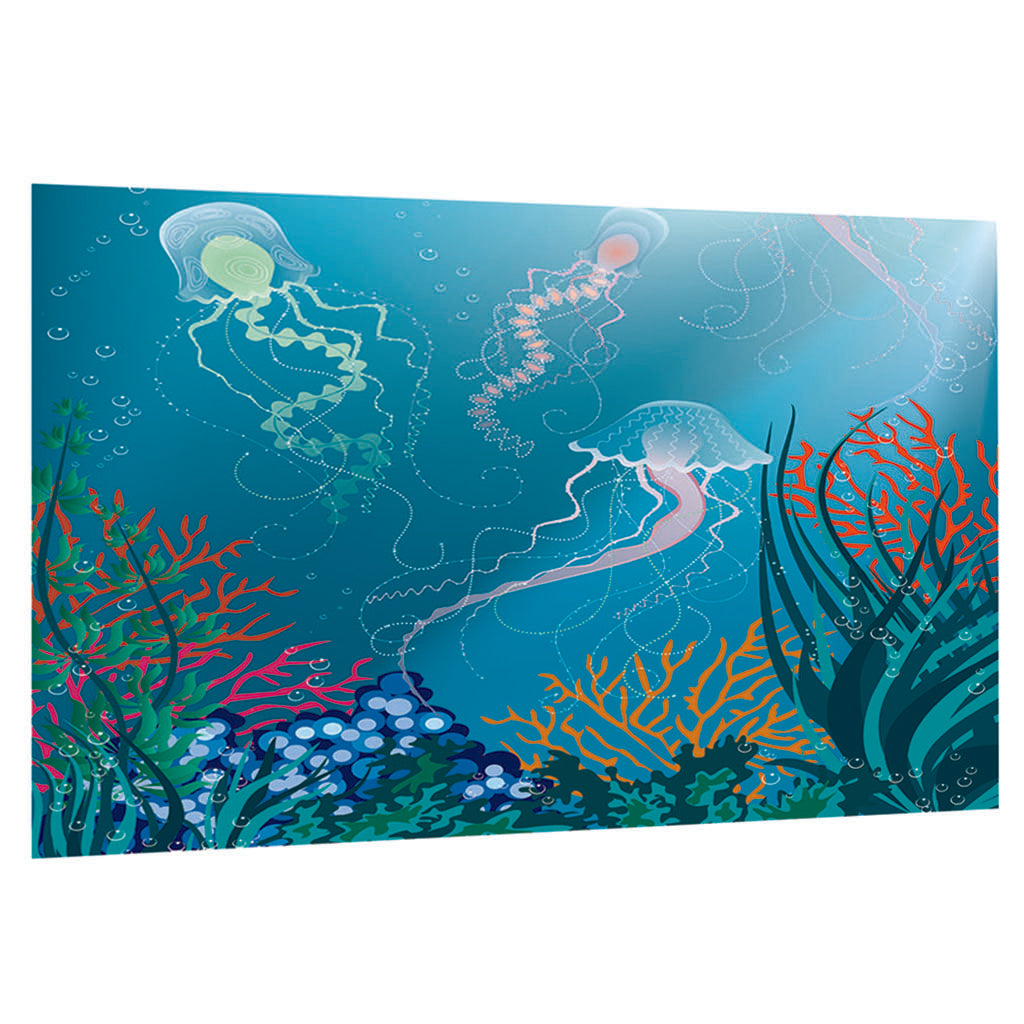 3D Aquarium Landscape Decorative Poster Fish Tank Wall Background 76x46cm