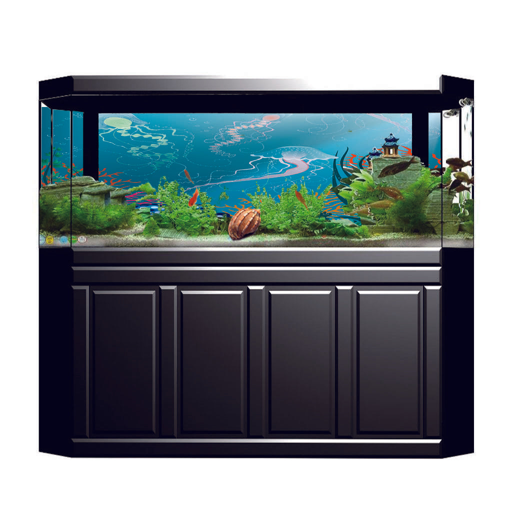 3D Aquarium Landscape Decorative Poster Fish Tank Wall Background 76x46cm