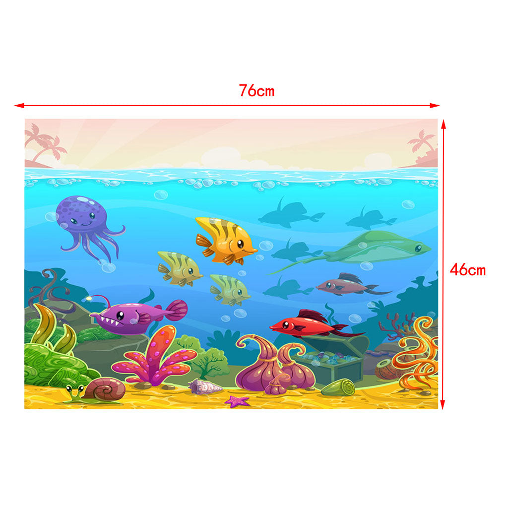 Fish Tank Landscape Poster Fish Tank Wall Background Wallpaper 76x46cm