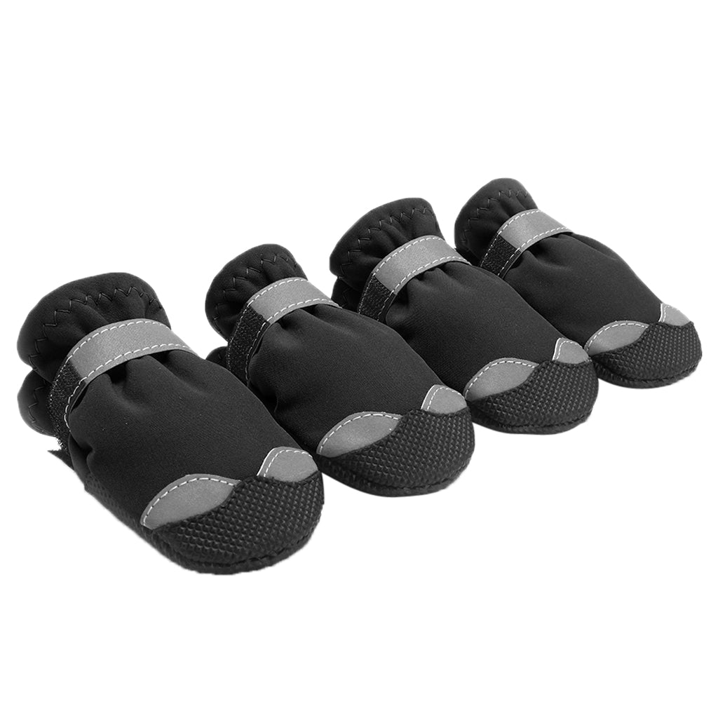 4 Pcs Pet Dog Shoes Boots Anti-Slip Waterproof Pet Paw Protector Dog Shoes  Black-M