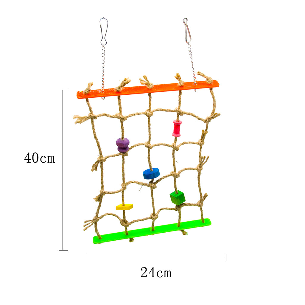 Acrylic Climbing Net Cage Swing Ladder Toy for Pet Parrot Bird Chew Play