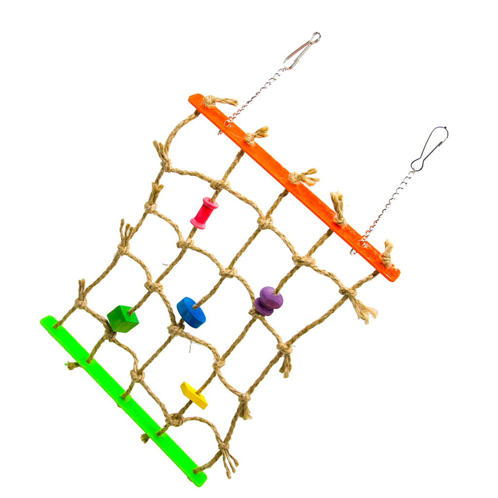 Acrylic Climbing Net Cage Swing Ladder Toy for Pet Parrot Bird Chew Play