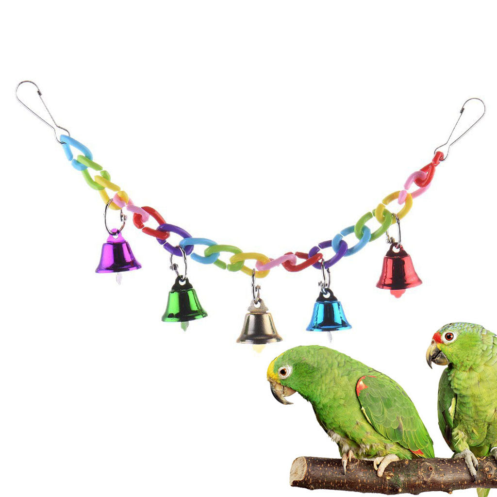 2 Pcs Hanging Climb Toy Parrot Bird Plastic Ladder Swing Bridge with Bell