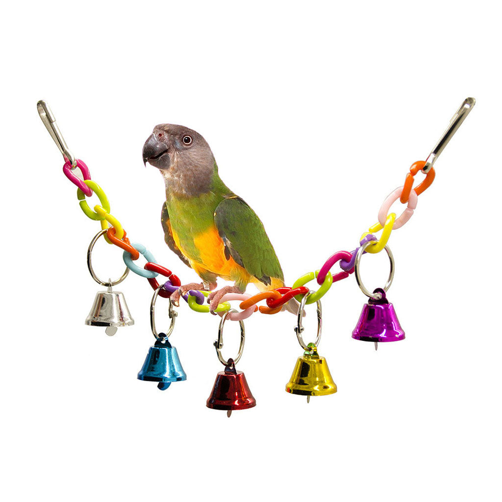 2 Pcs Hanging Climb Toy Parrot Bird Plastic Ladder Swing Bridge with Bell