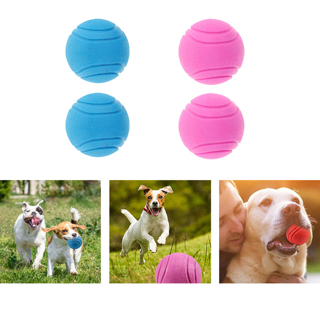 2Pcs Nearly Indestructible Dog Balls, Chew Fetch Play Pet Dogs Toy Blue