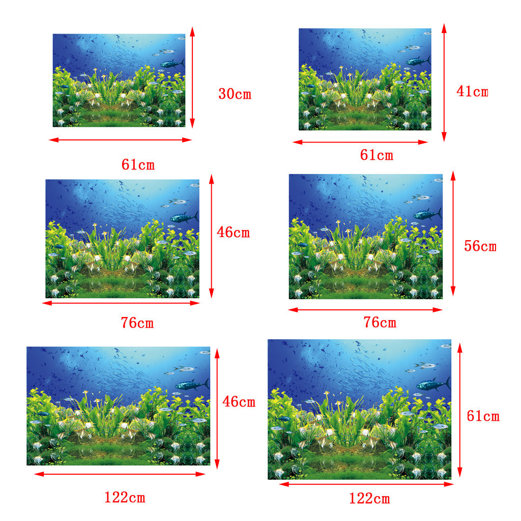 High Definition 3D Single Adhesive Plant Fish Picture Backdrop for Aquarium L