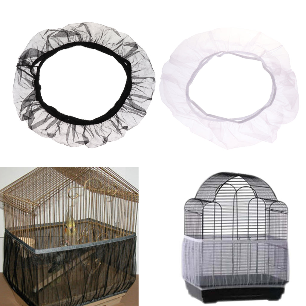 Bird Cage Net Cover Mesh Bird Seed Catcher Guard Net Cover Clothing S White