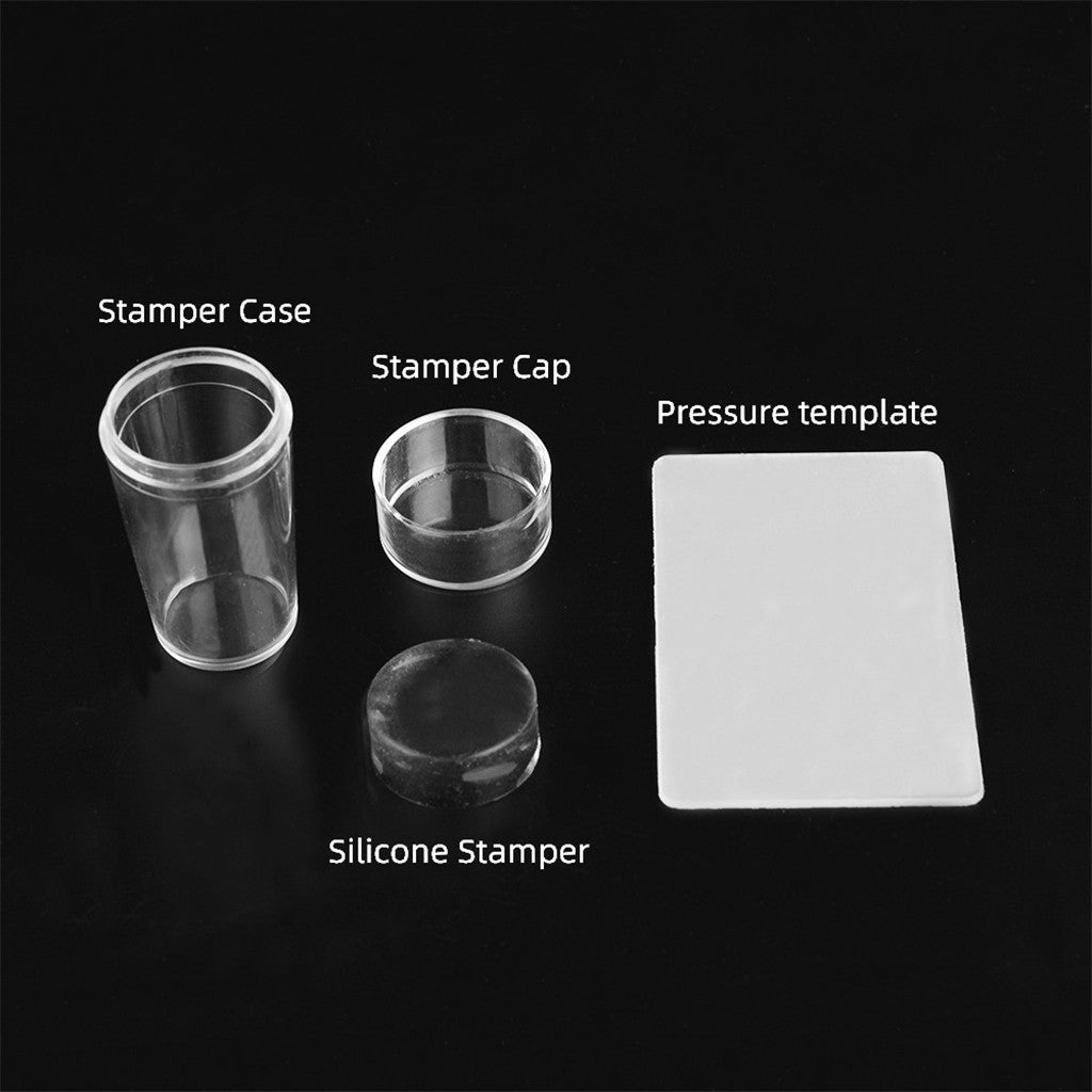 Silicone Nail Art Image Stamper Scraper Stamping Plate Template Manicure Kit