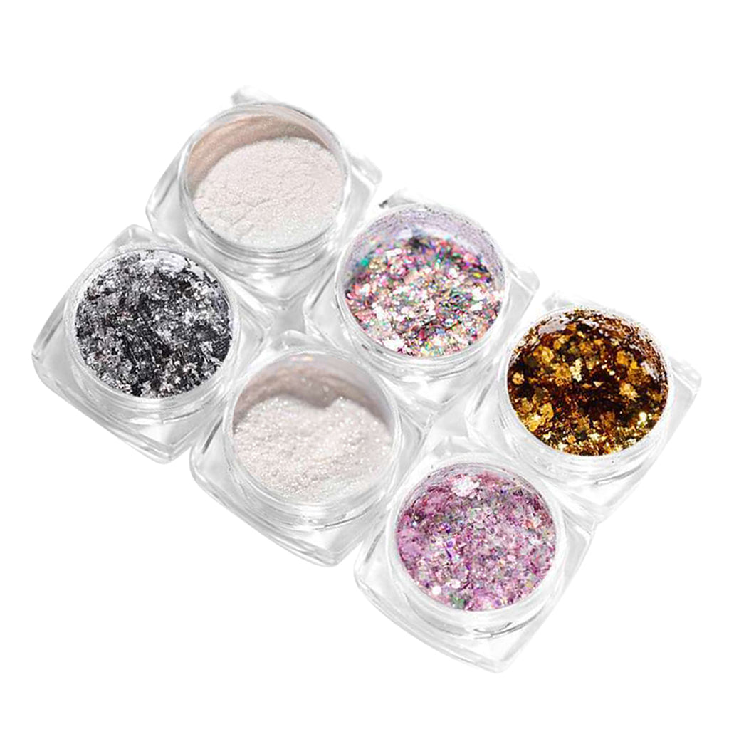 6 Boxes Holographic Mermaid Nail Art Glitter Powder Sequins Flakes Paillette 02