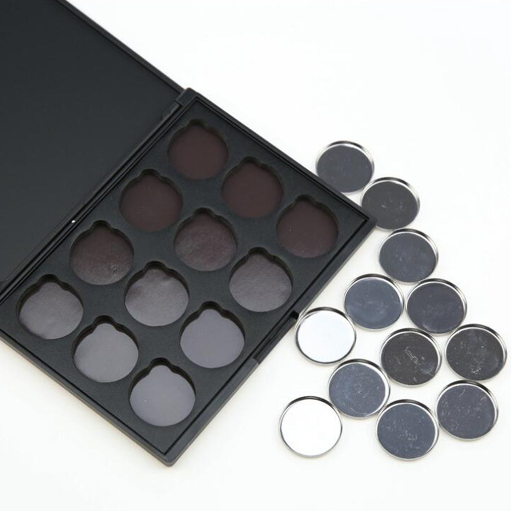 12 Slots Empty Magnetic Palette Box for Eyeshadow Powder Makeup Case w/ Pans