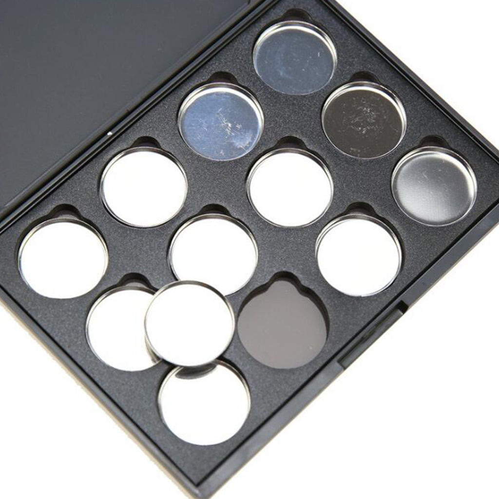 12 Slots Empty Magnetic Palette Box for Eyeshadow Powder Makeup Case w/ Pans